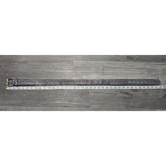 Shimmery Zipper Edge Black Sparkly Women's Belt Size Small - Picture 11 of 12